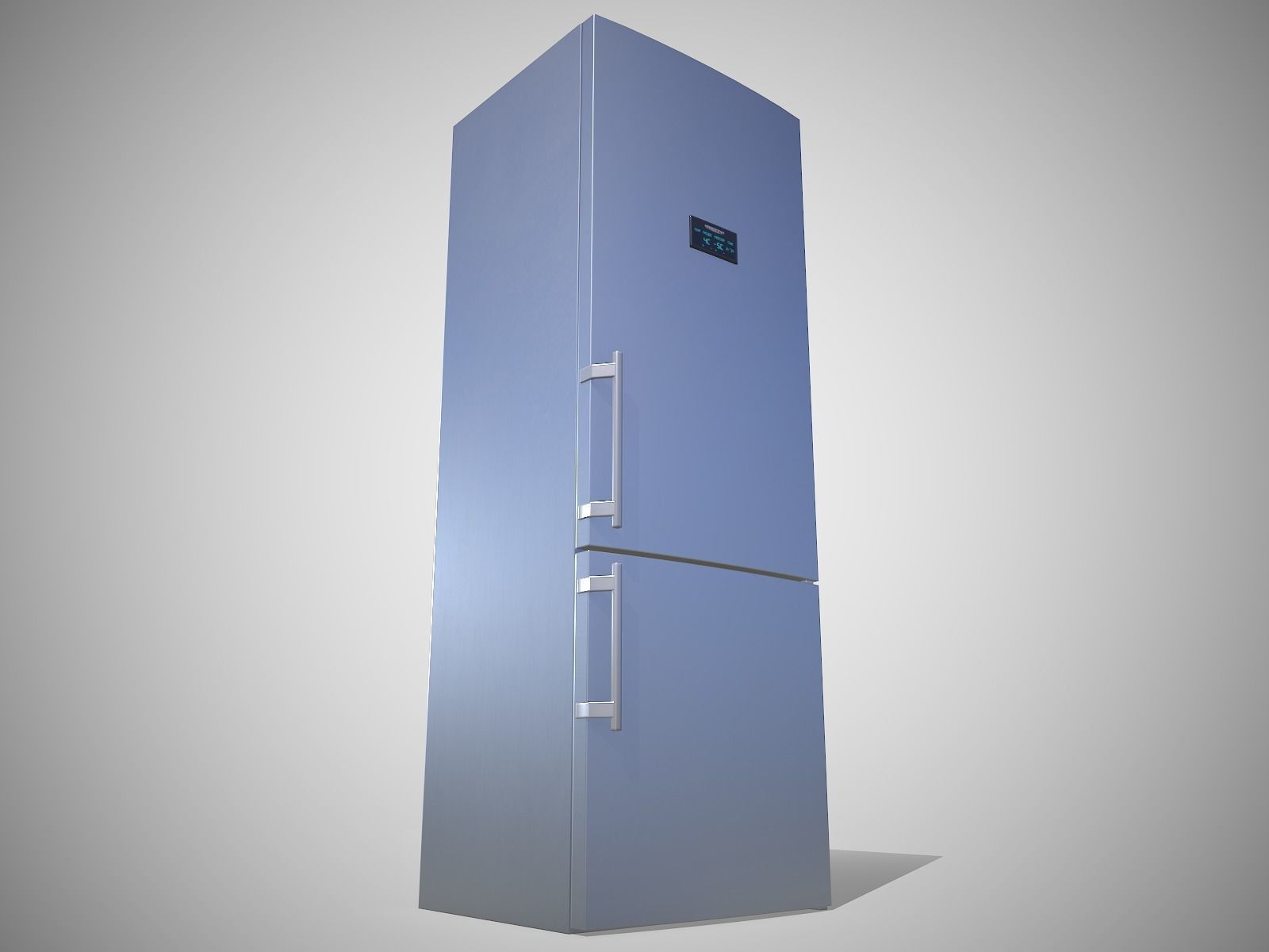Modern Refrigerator Gray - Updated for 2021 Low-poly 3D model_3