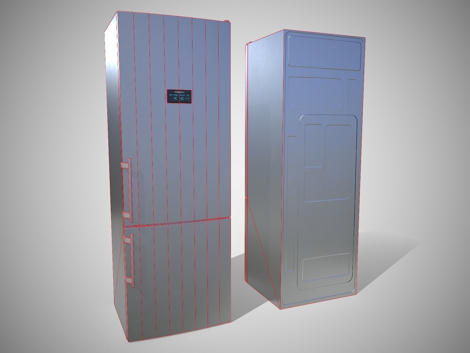 Modern Refrigerator Gray - Updated for 2021 Low-poly 3D model_10