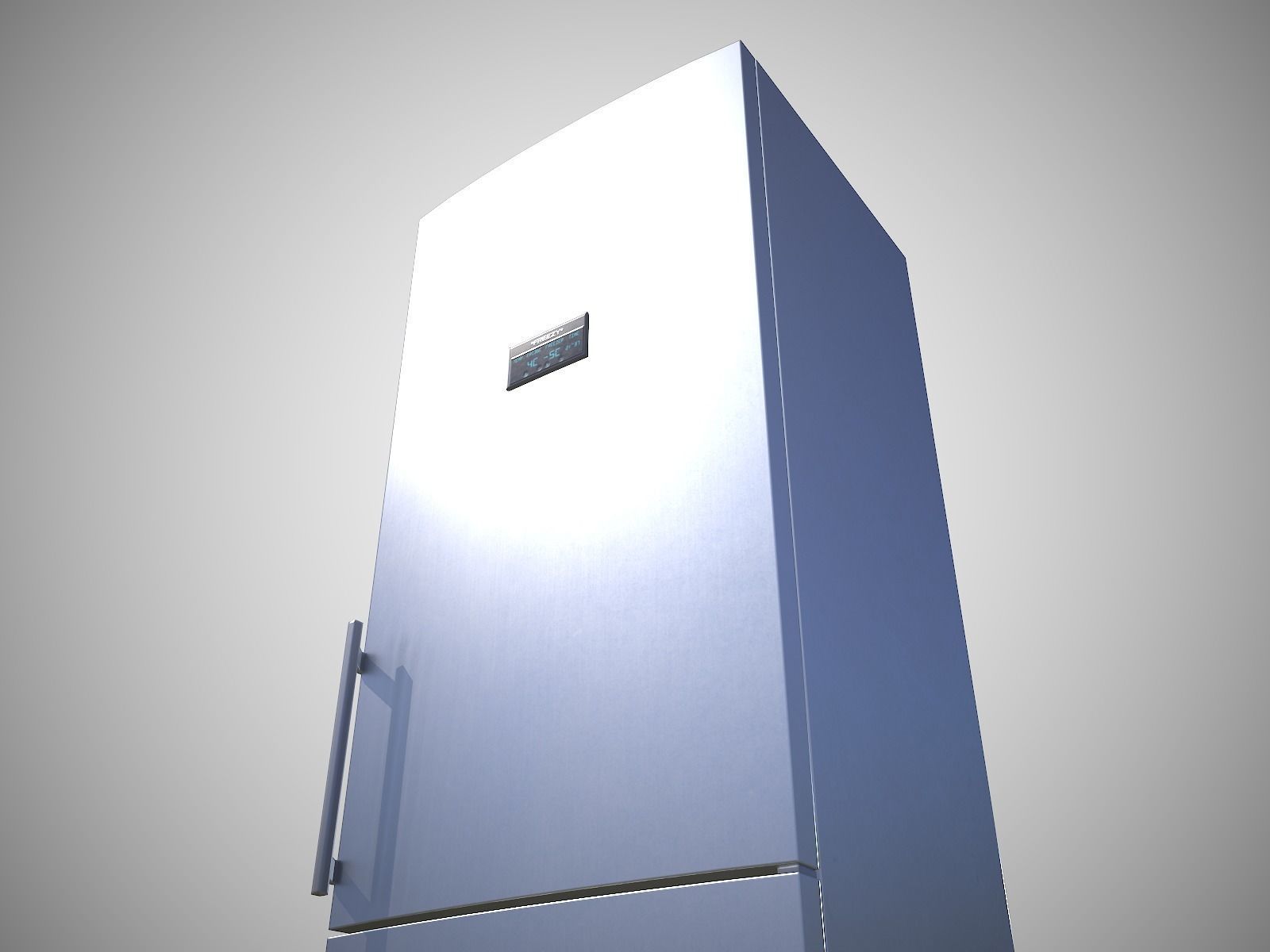 Modern Refrigerator Gray - Updated for 2021 Low-poly 3D model_5