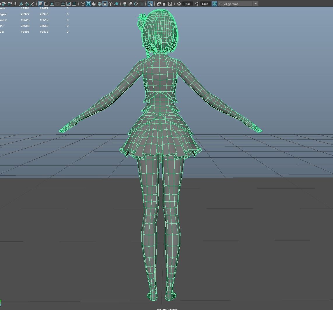 cartoon manga girl asian Japanese anime Loli sister characters  Low-poly 3D model_10