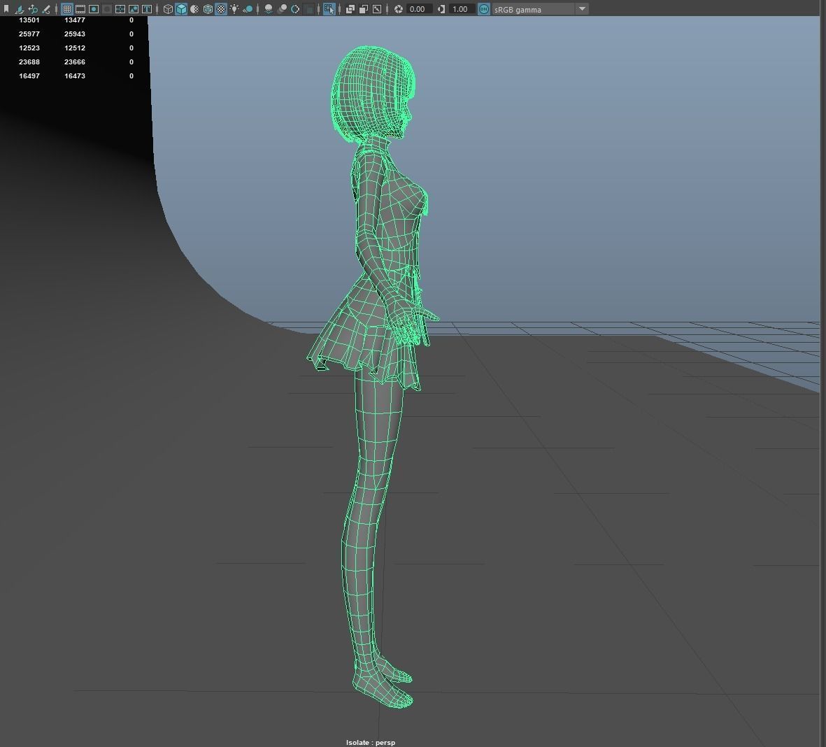 cartoon manga girl asian Japanese anime Loli sister characters  Low-poly 3D model_12