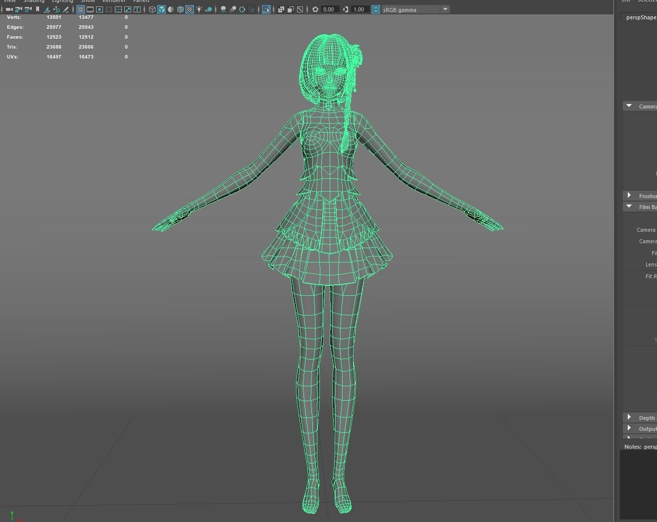 cartoon manga girl asian Japanese anime Loli sister characters  Low-poly 3D model_11