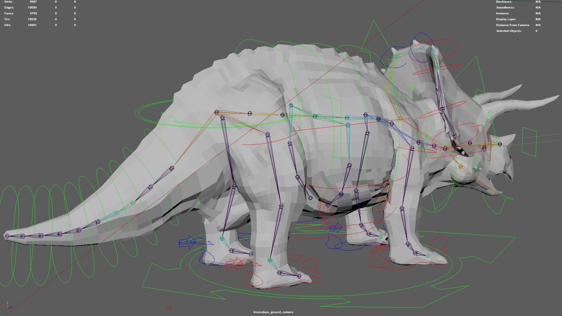 Triceratops Rigged 3D model Low-poly 3D model_15