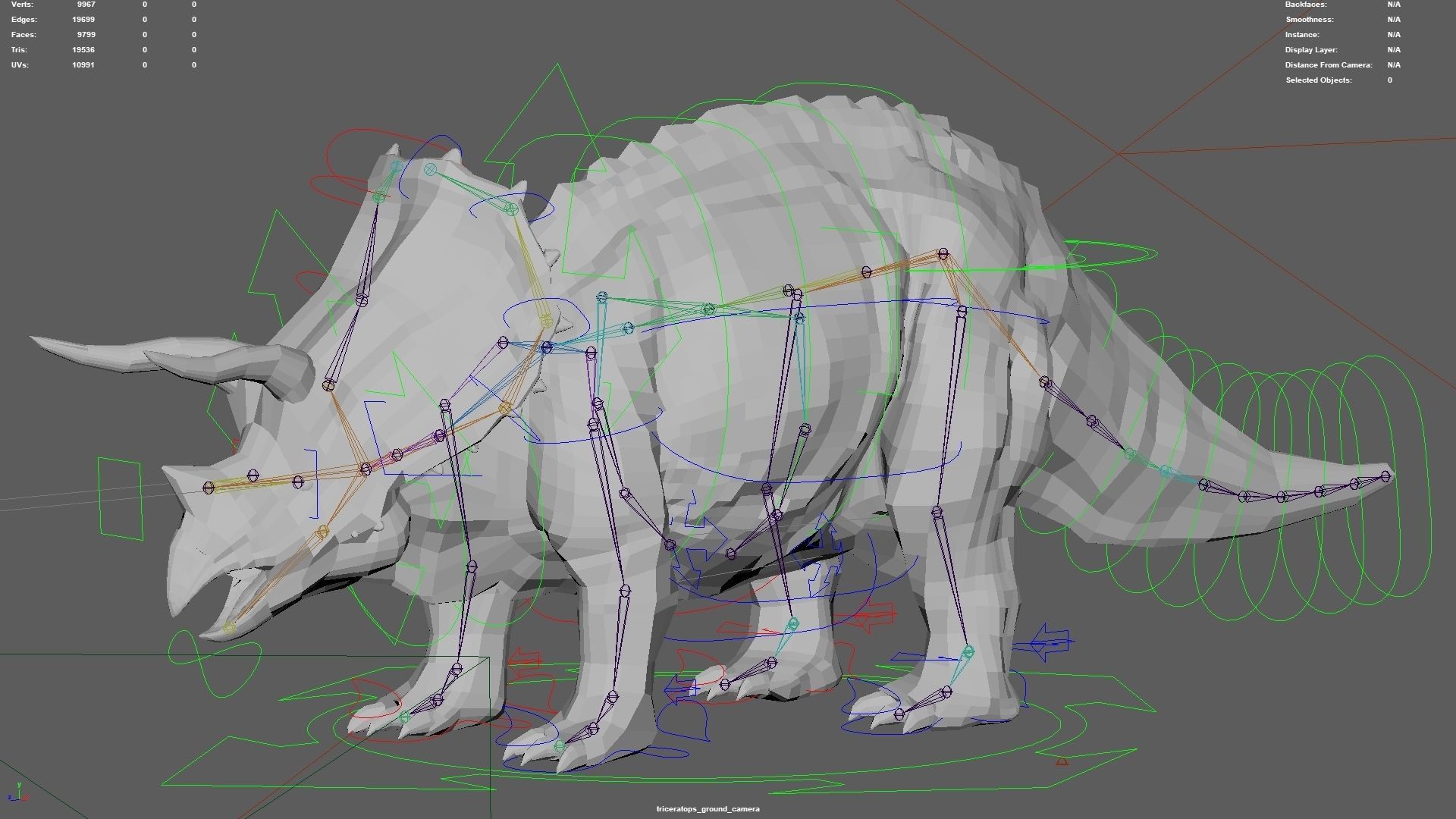 Triceratops Rigged 3D model Low-poly 3D model_14