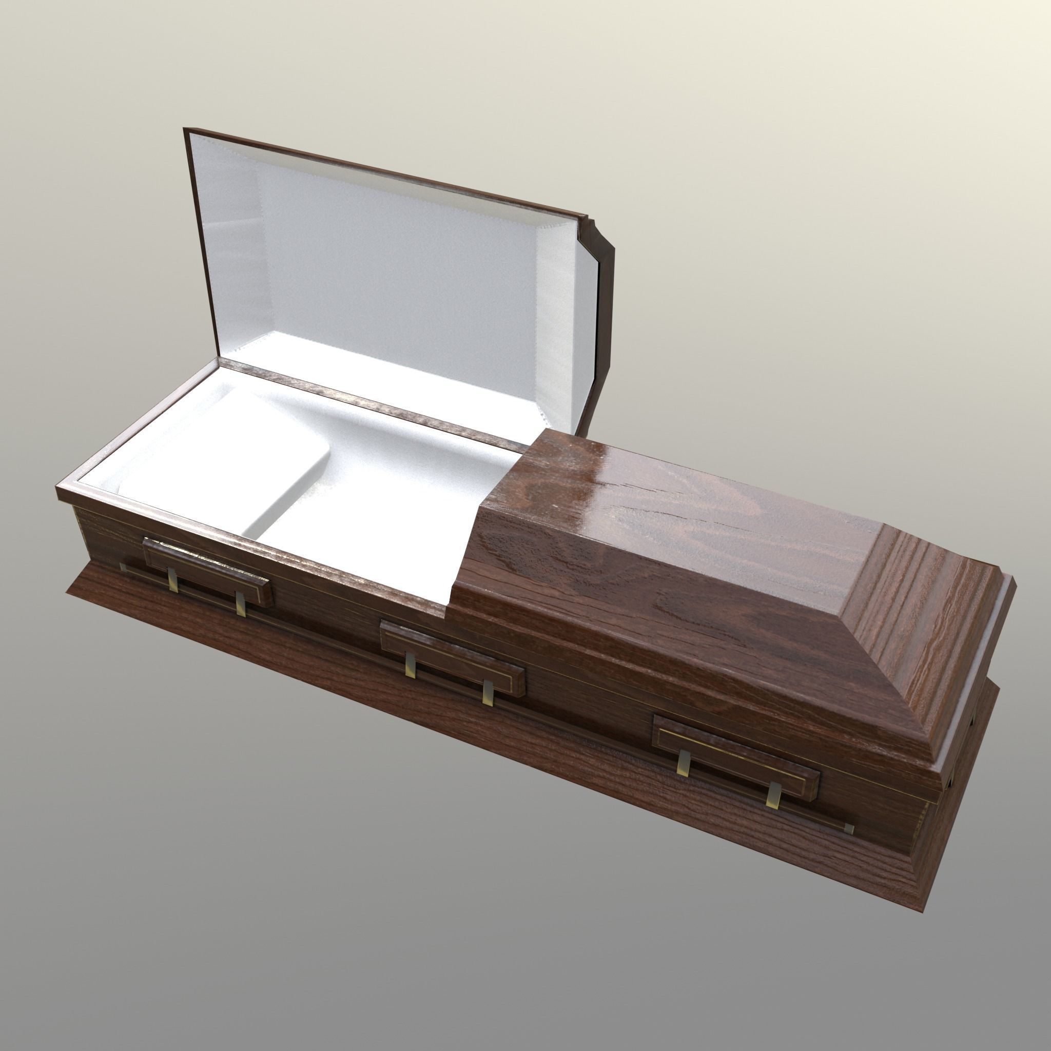 Casket Beech Wood- Unity - HDRP - UE4 Low-poly 3D model_22