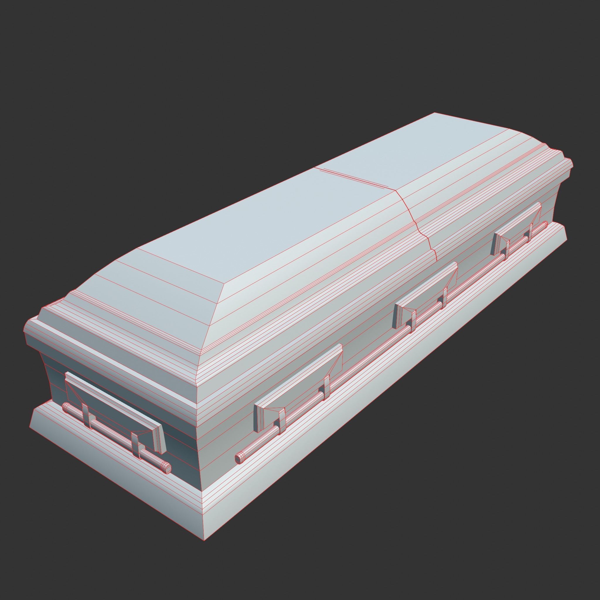Casket Beech Wood- Unity - HDRP - UE4 Low-poly 3D model_11
