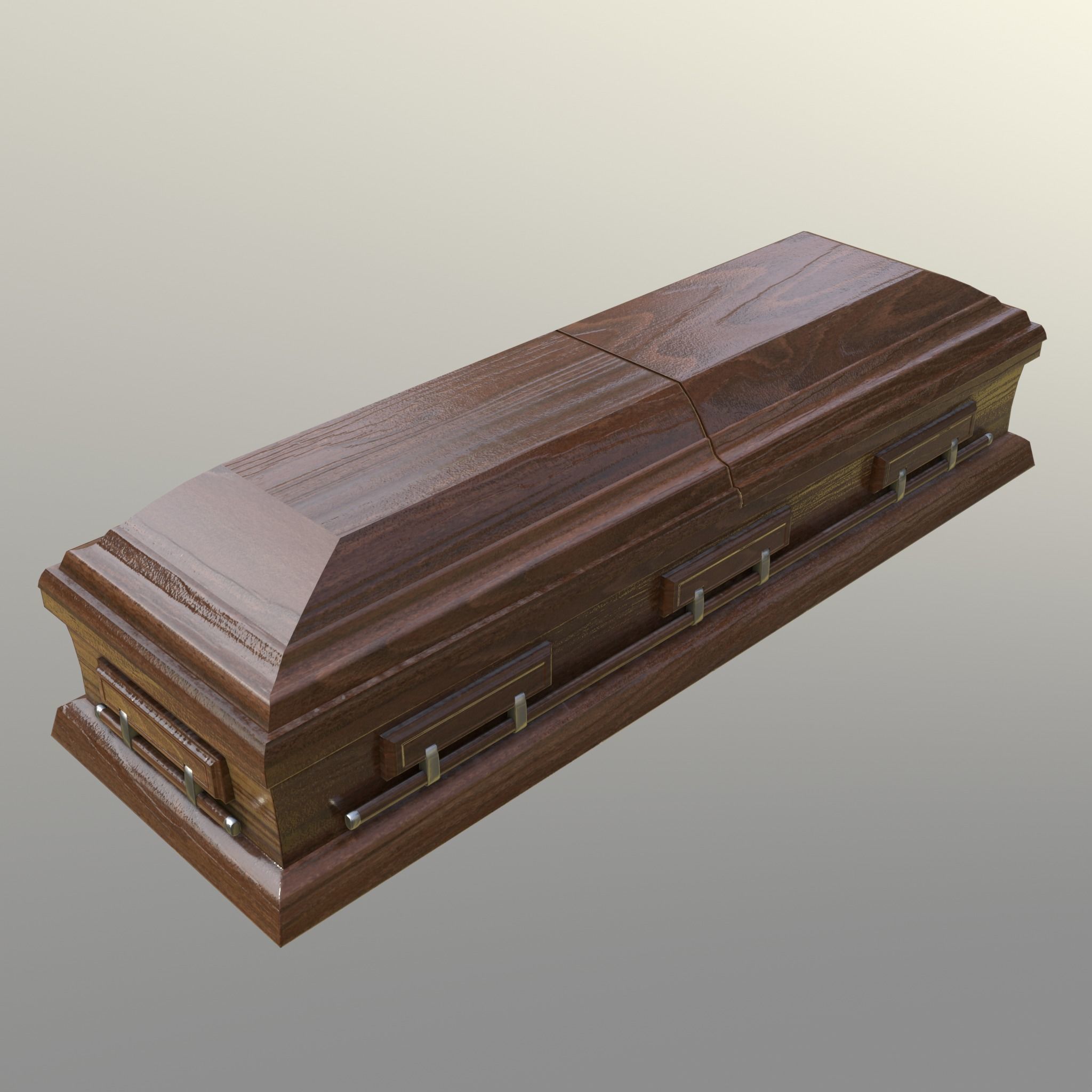 Casket Beech Wood- Unity - HDRP - UE4 Low-poly 3D model_1