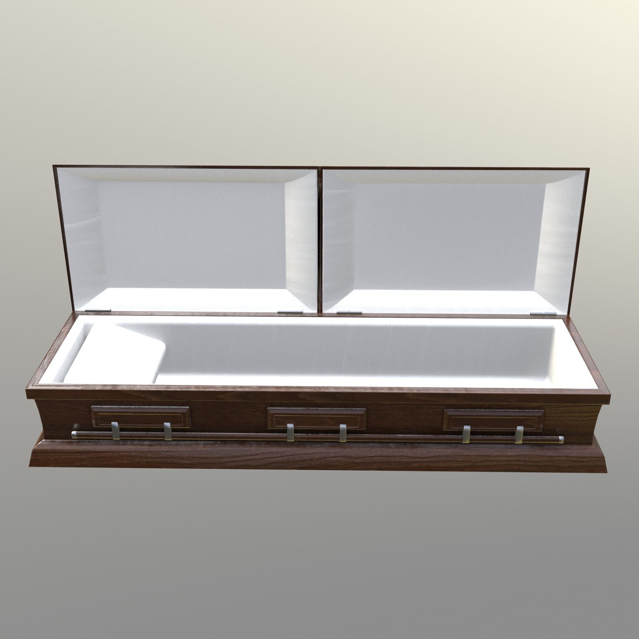 Casket Beech Wood- Unity - HDRP - UE4 Low-poly 3D model_4