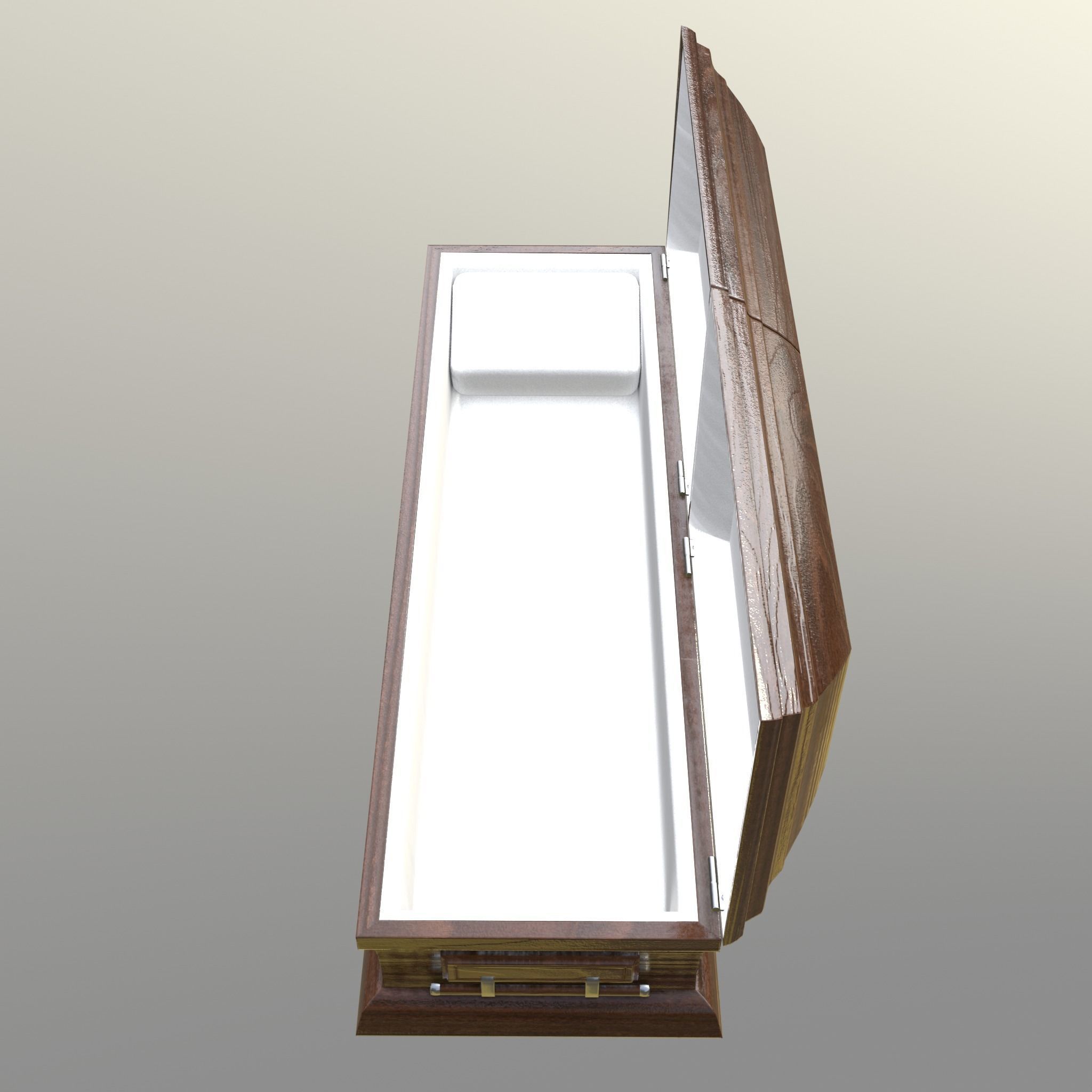 Casket Beech Wood- Unity - HDRP - UE4 Low-poly 3D model_5