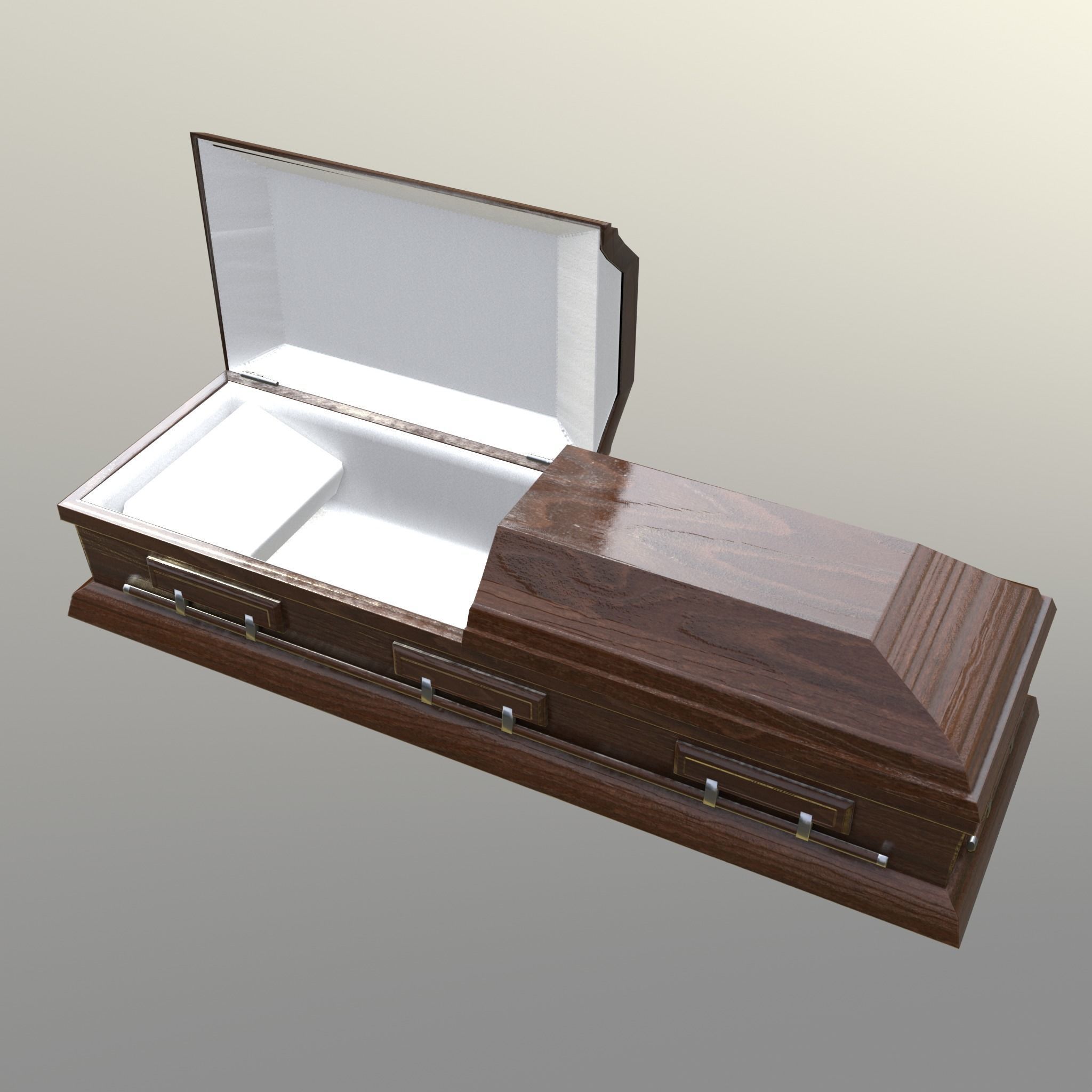 Casket Beech Wood- Unity - HDRP - UE4 Low-poly 3D model_21