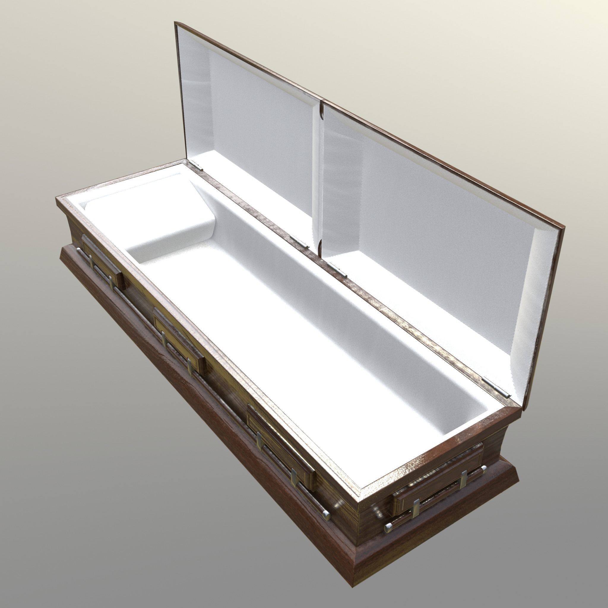 Casket Beech Wood- Unity - HDRP - UE4 Low-poly 3D model_3