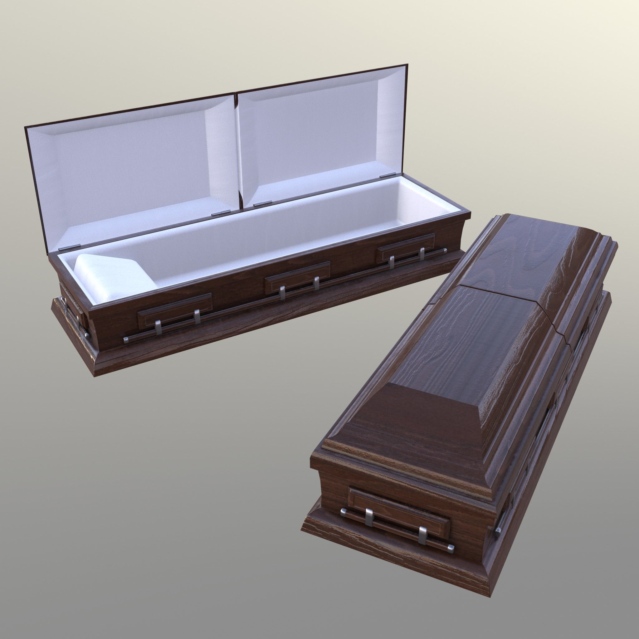 Casket Beech Wood- Unity - HDRP - UE4 Low-poly 3D model_16