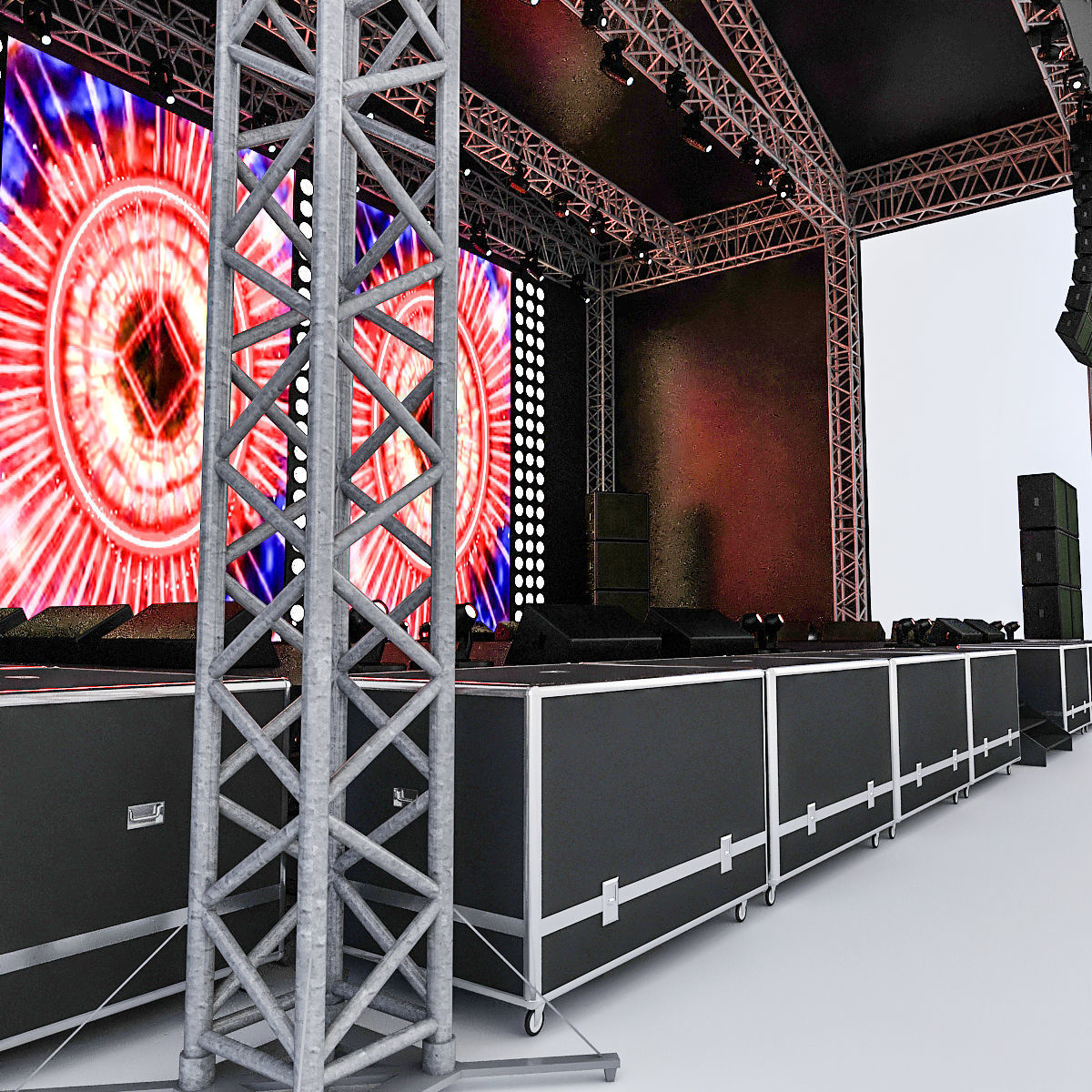 3D Concert Stage Low-poly 3D model_3