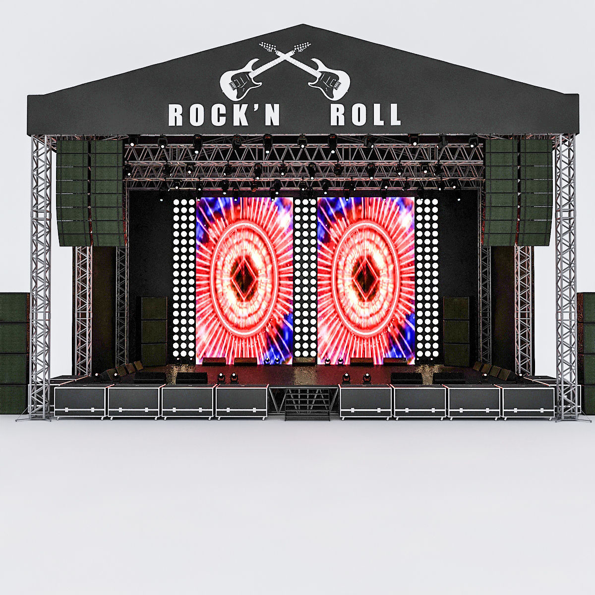 3D Concert Stage Low-poly 3D model_1
