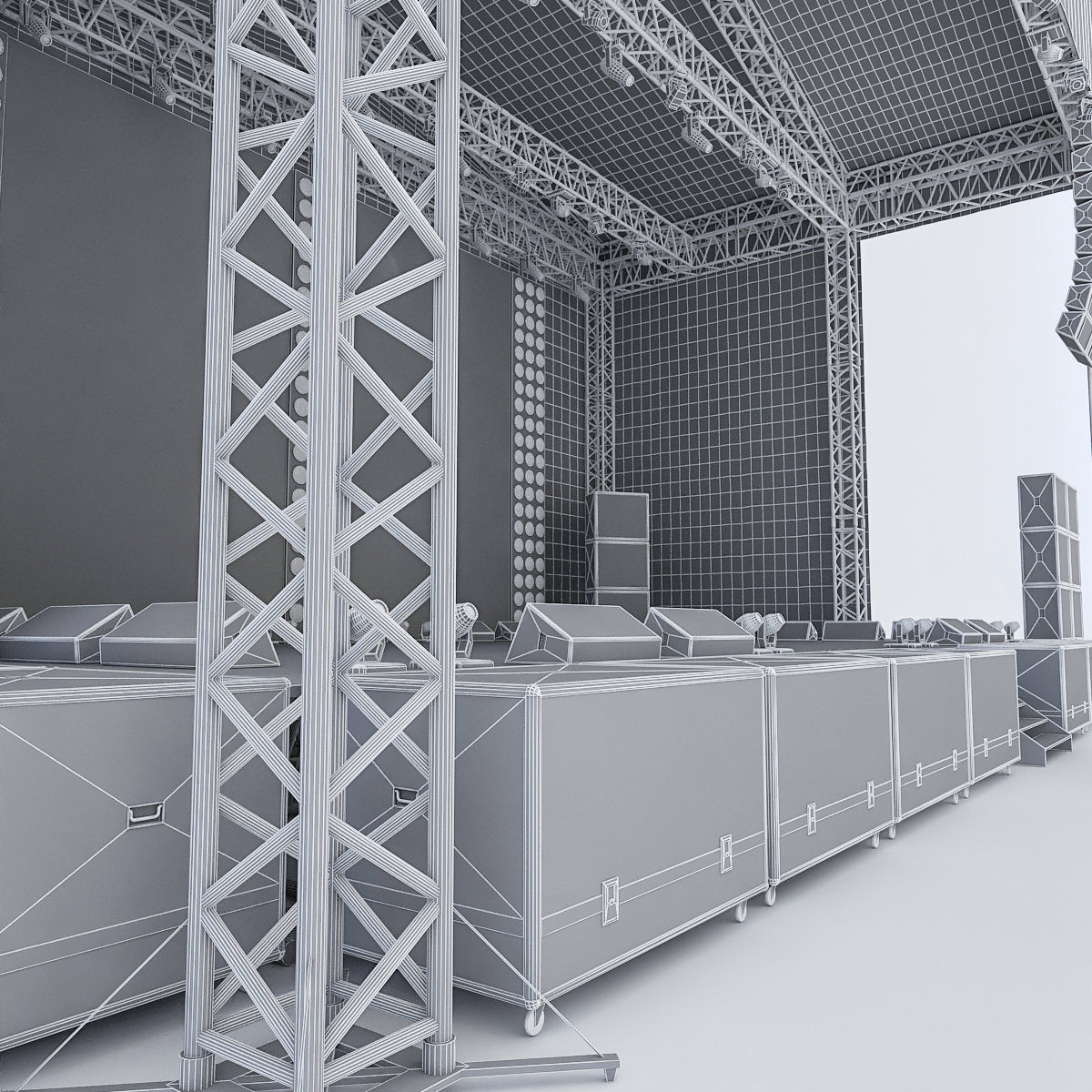 3D Concert Stage Low-poly 3D model_10