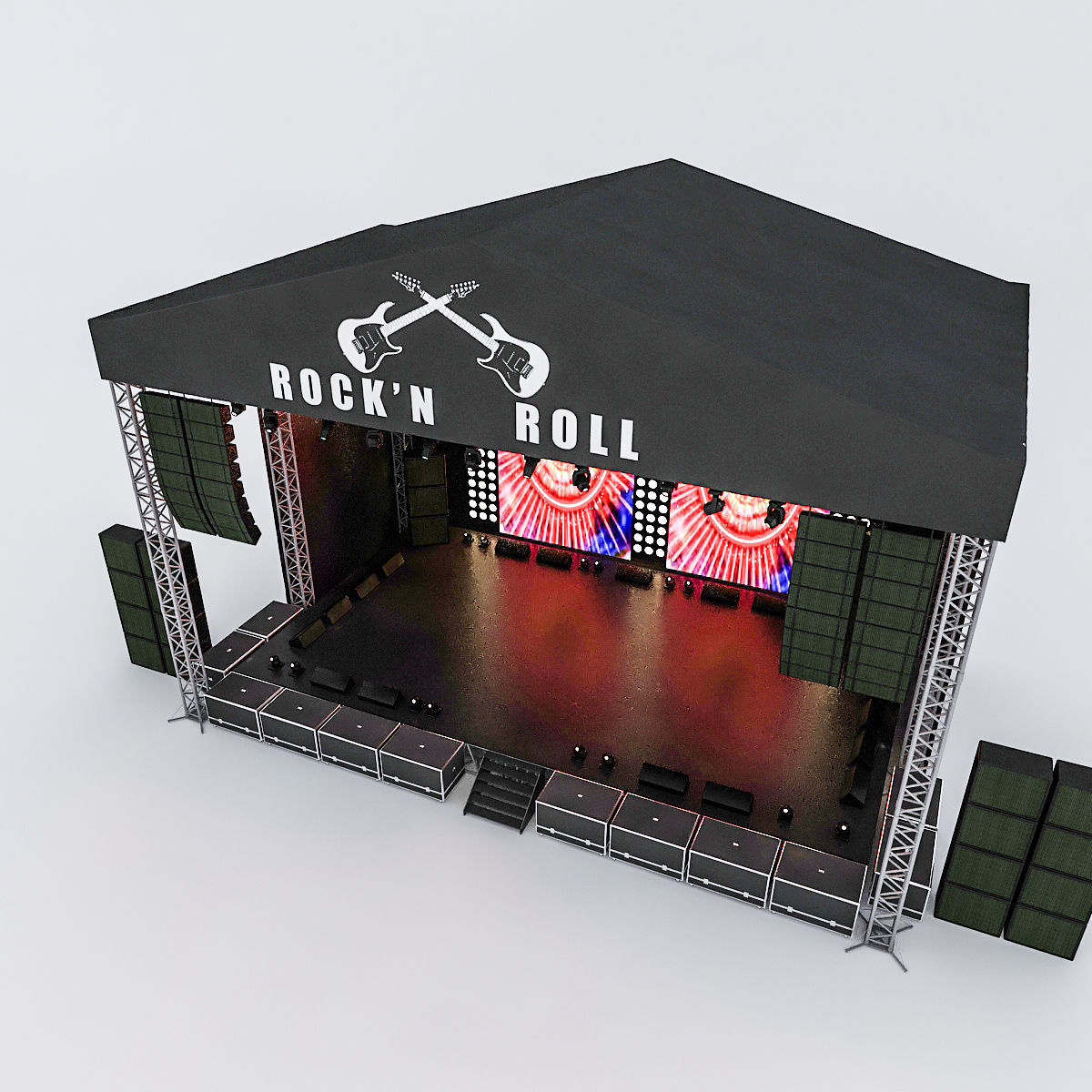 3D Concert Stage Low-poly 3D model_6