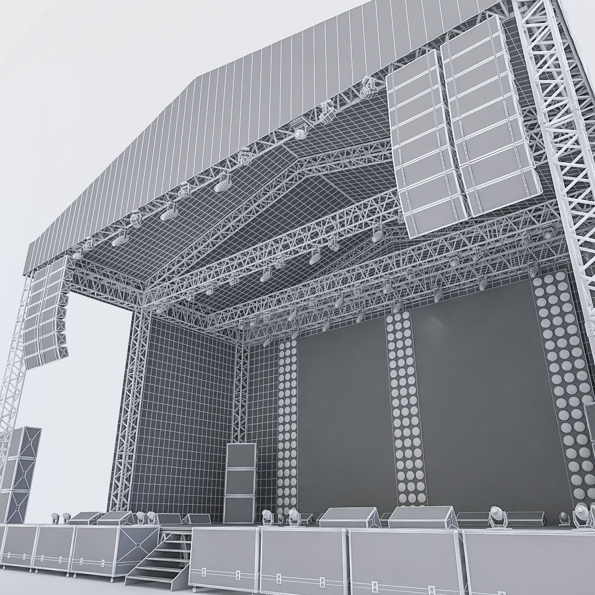 3D Concert Stage Low-poly 3D model_9
