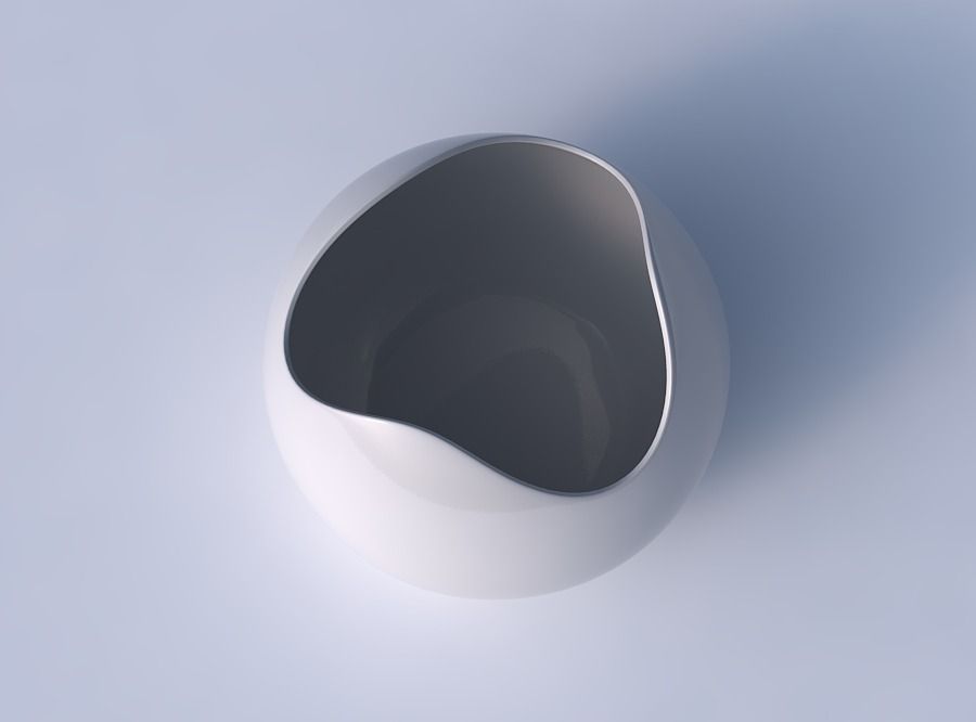 Bowl Spheric wavy smooth 3D print model_2