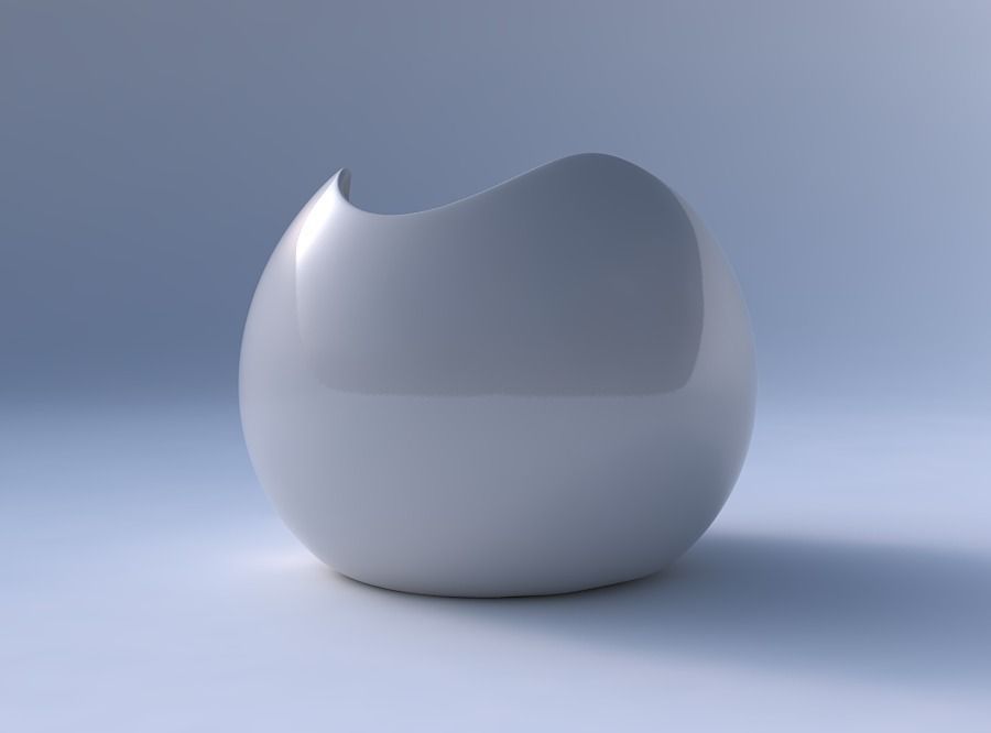 Bowl Spheric wavy smooth 3D print model_4