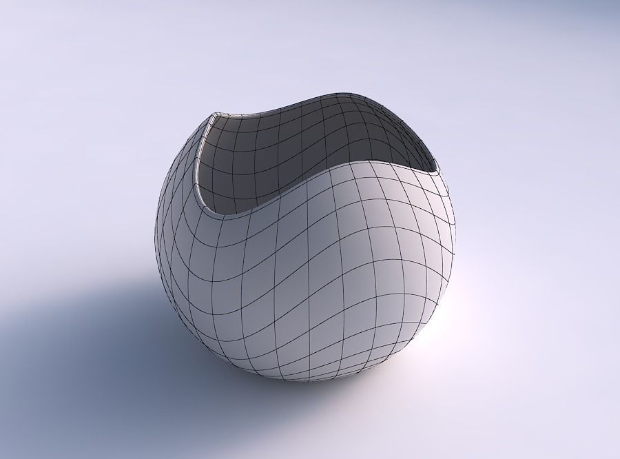 Bowl Spheric wavy smooth 3D print model_5