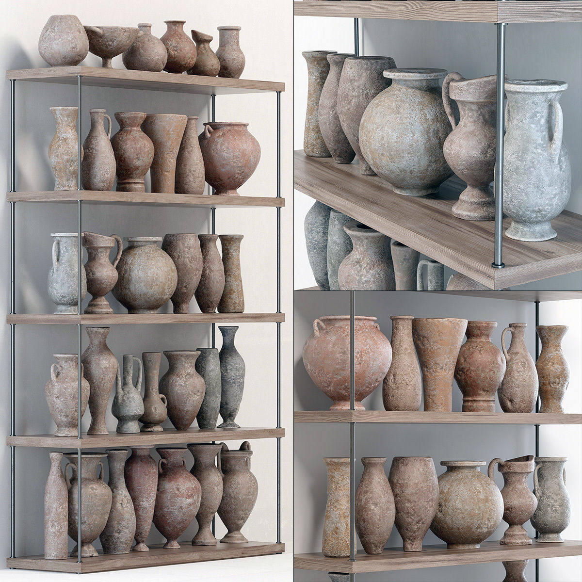 Dishes decor clay BIG collection n1 3D model_1