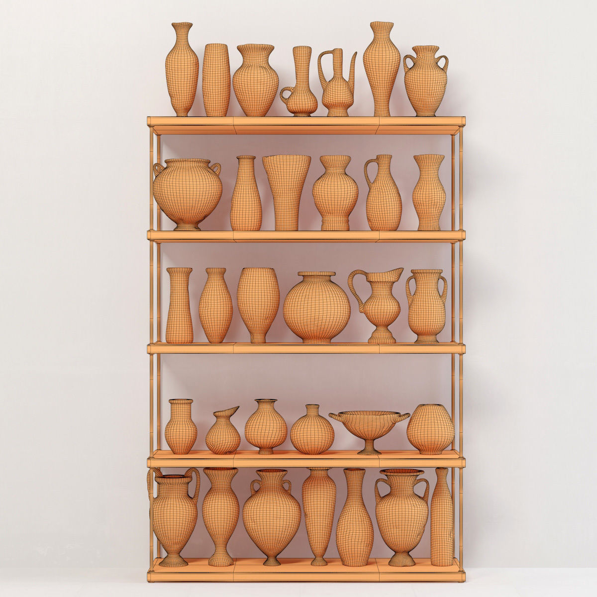 Dishes decor clay BIG collection n1 3D model_12