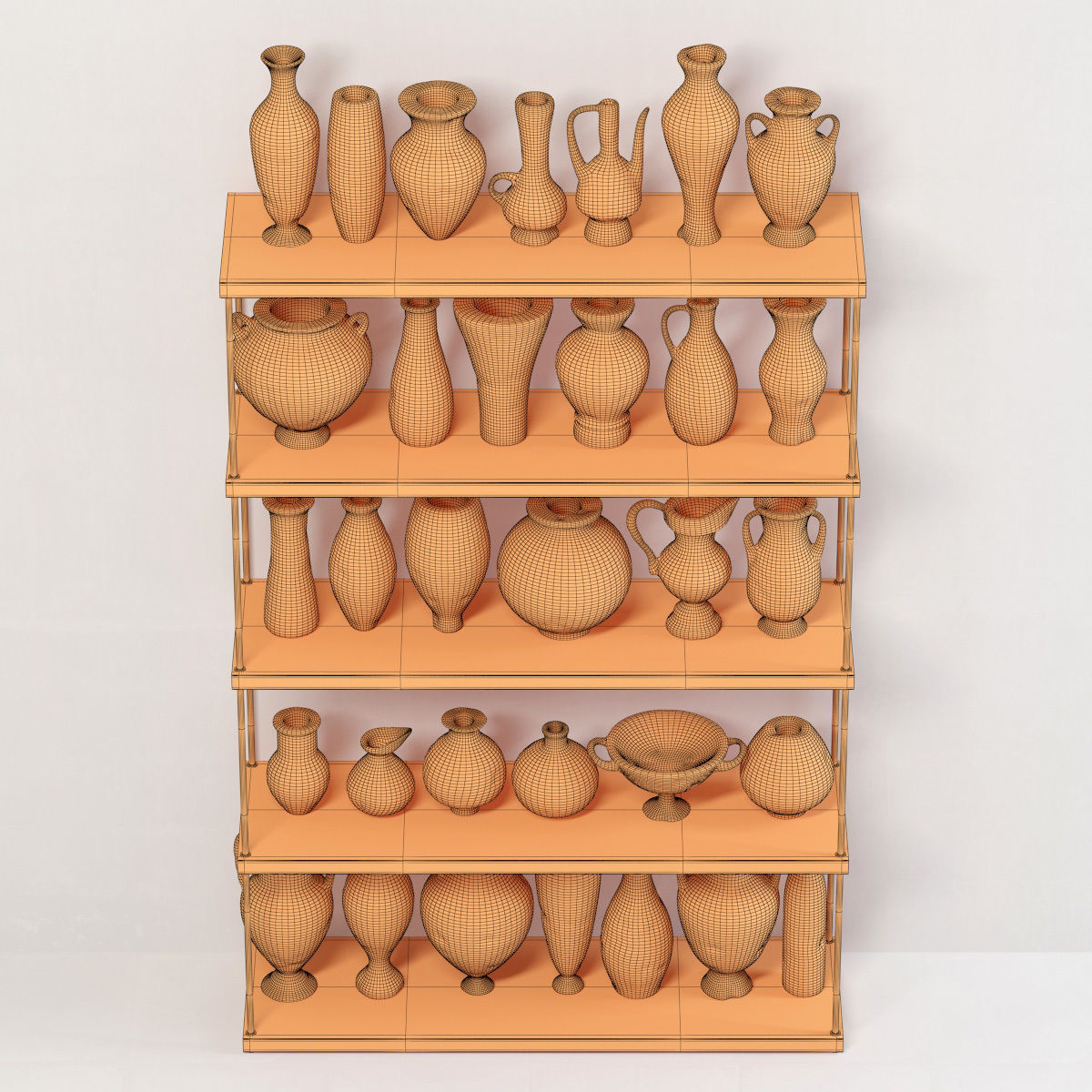 Dishes decor clay BIG collection n1 3D model_14