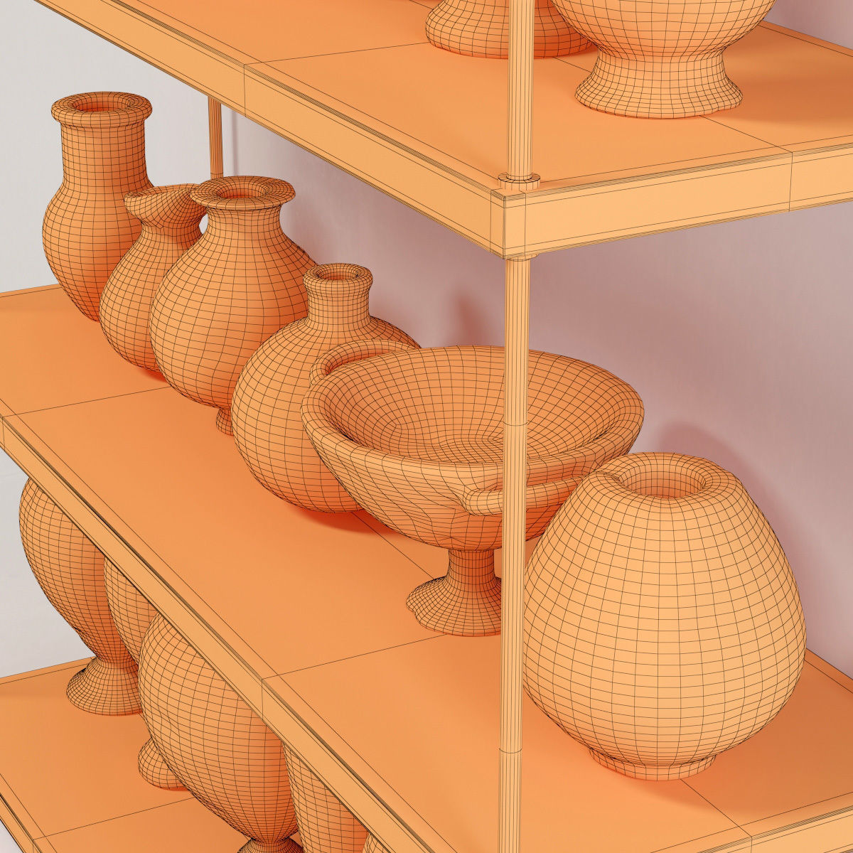 Dishes decor clay BIG collection n1 3D model_11