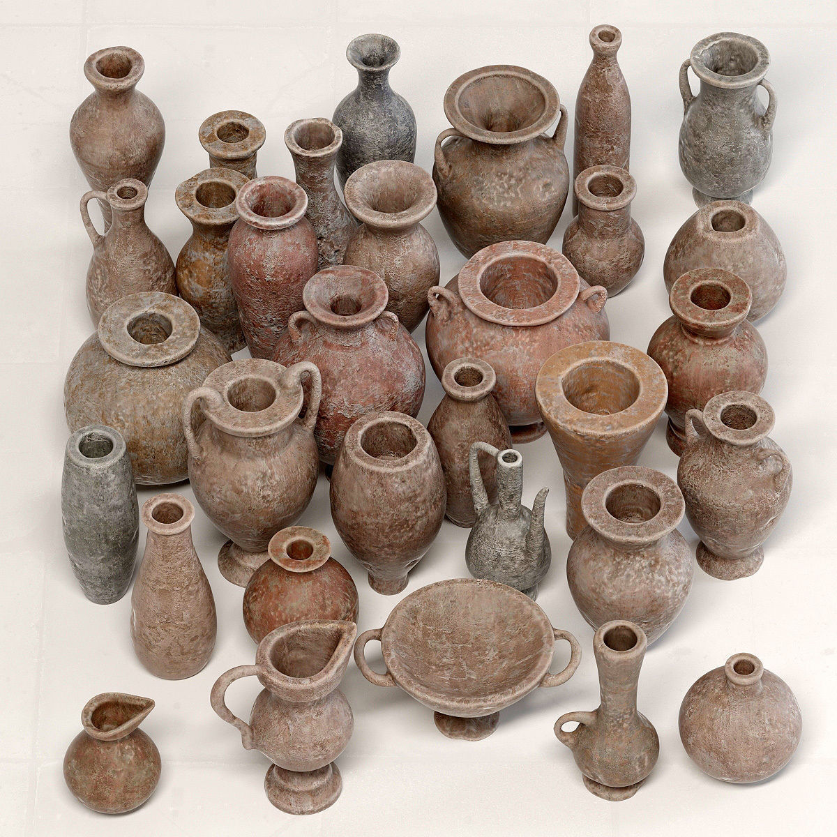 Dishes decor clay BIG collection n1 3D model_5