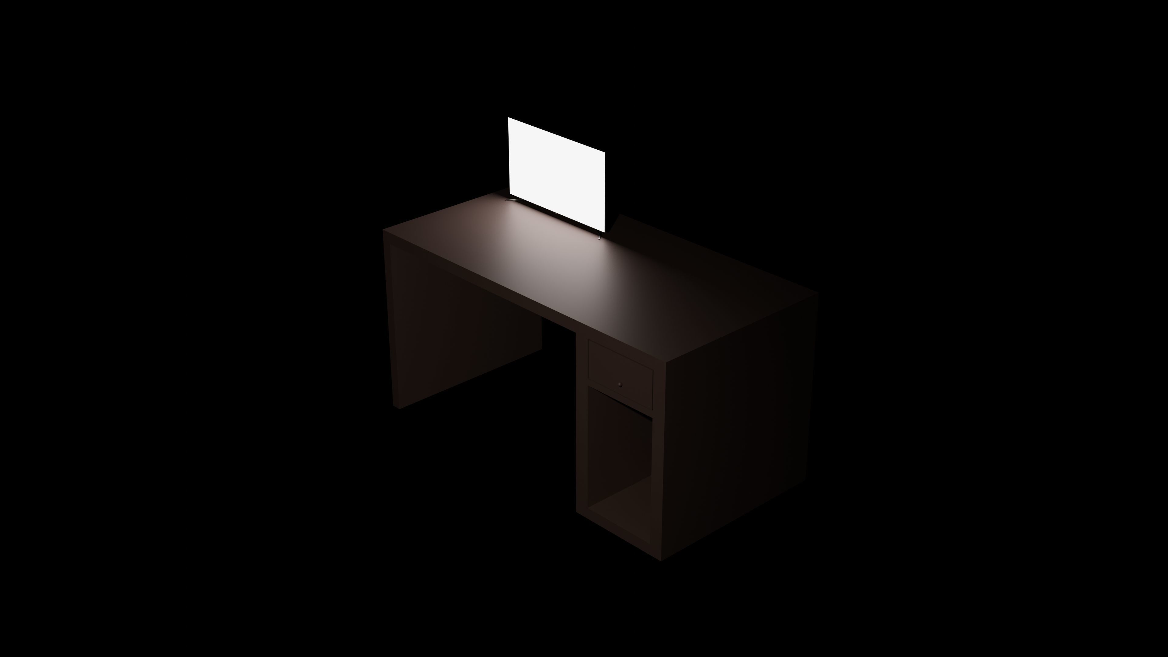 Desk Setup  Free 3D model_1