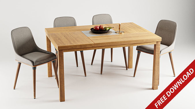 FREE 3D MODEL Chair and Table Free 3D model