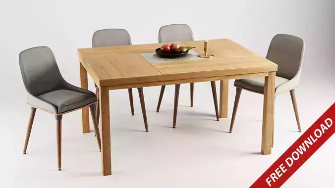 FREE 3D MODEL Chair and Table Free 3D model