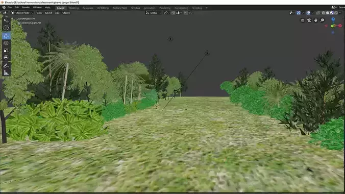 nature landscape with trees and grass