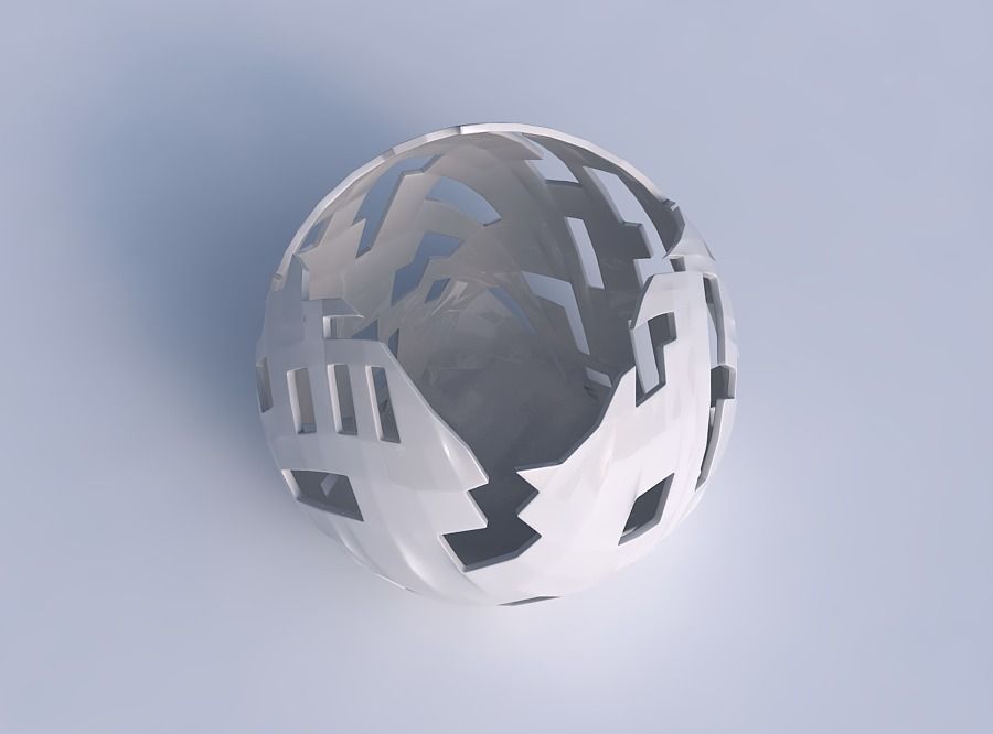 Bowl Spheric wavy with cuts 3D print model_1