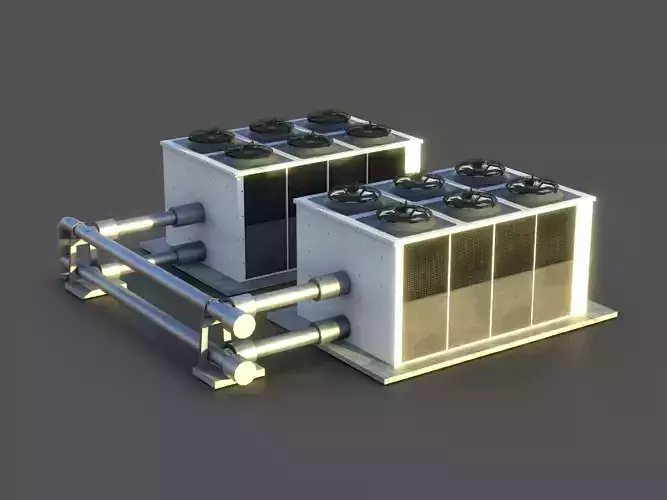 Rooftop Air Conditioner Low-poly 3D model