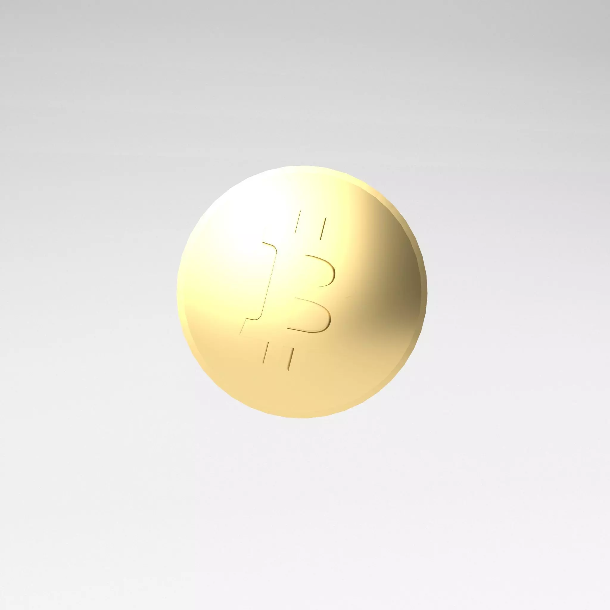 Bitcoin v1 003 Low-poly 3D model