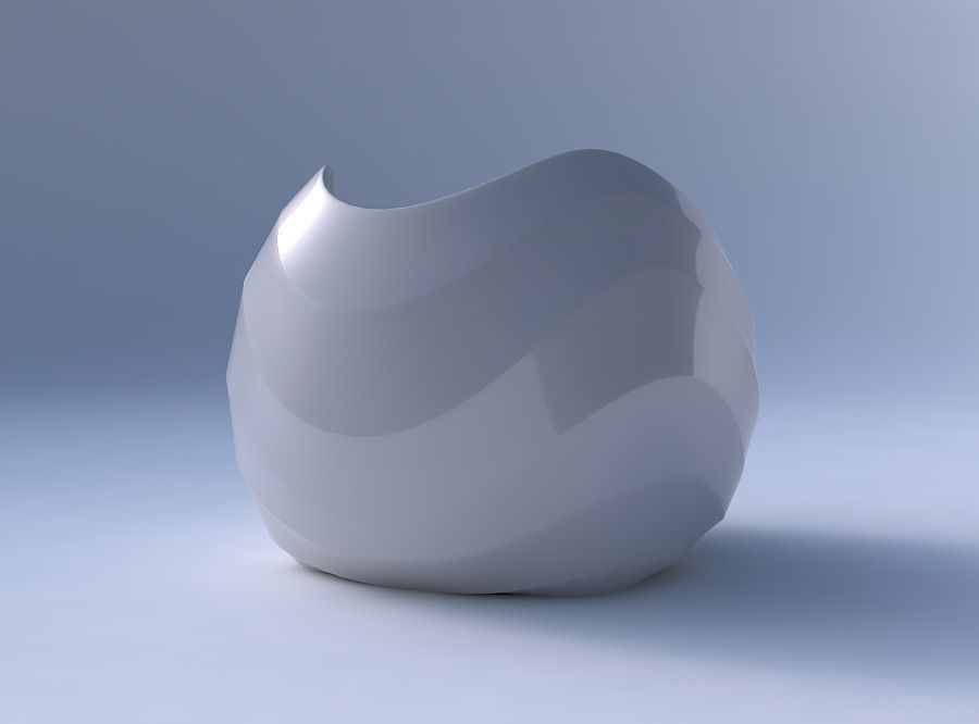 Bowl Spheric wavy with horizontal sections 3D print model_4