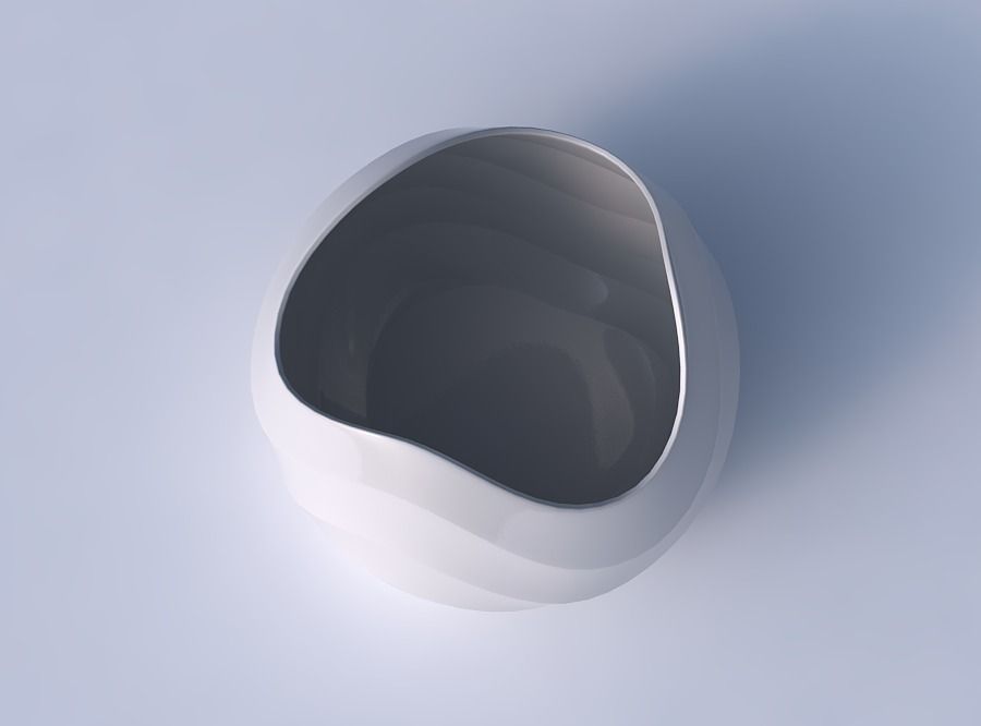 Bowl Spheric wavy with horizontal sections 3D print model_2