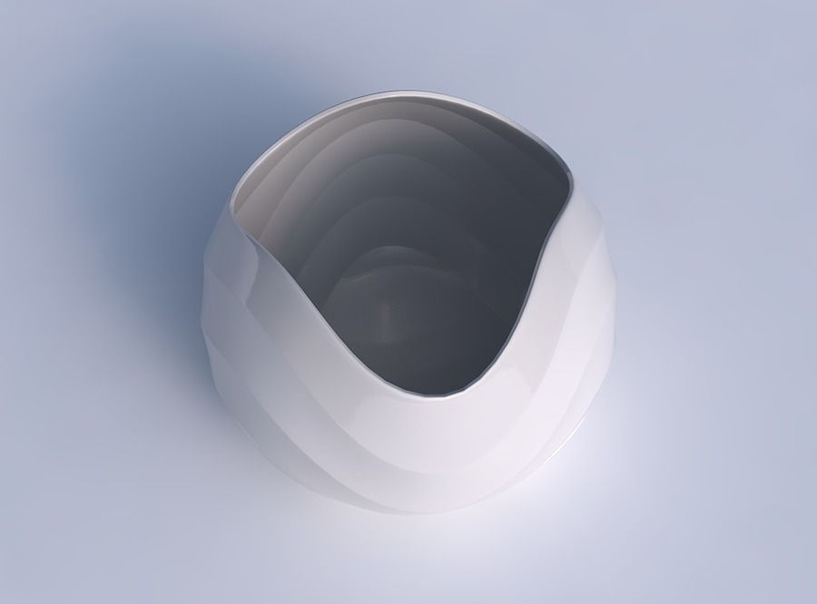 Bowl Spheric wavy with horizontal sections 3D print model_1
