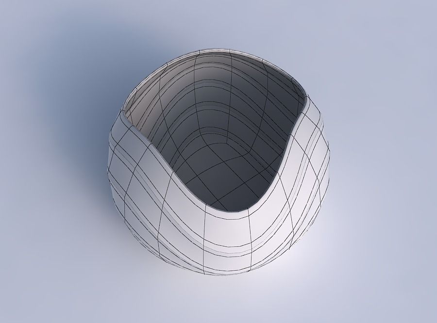 Bowl Spheric wavy with horizontal sections 3D print model_6