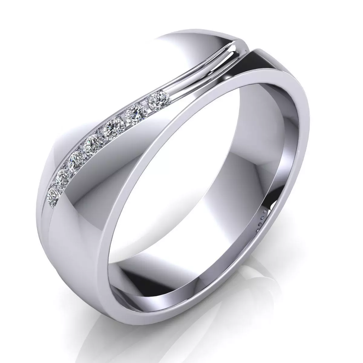 Fancy Design Diamond Ring 3d Model print 3D print model_0