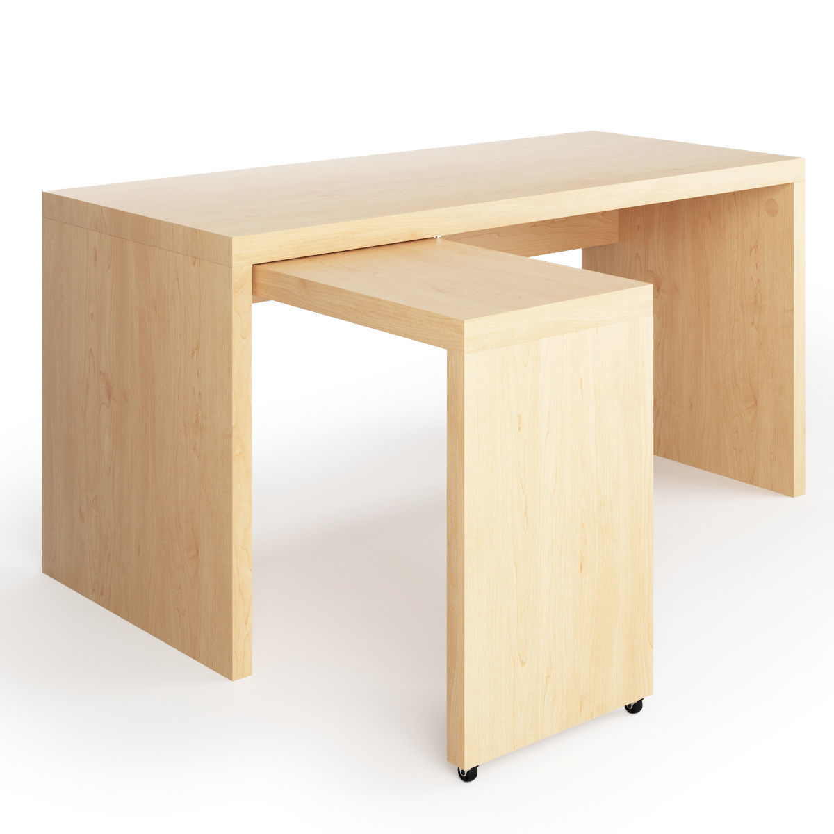 Malm Desk with Pull-out Panel 3D model_1