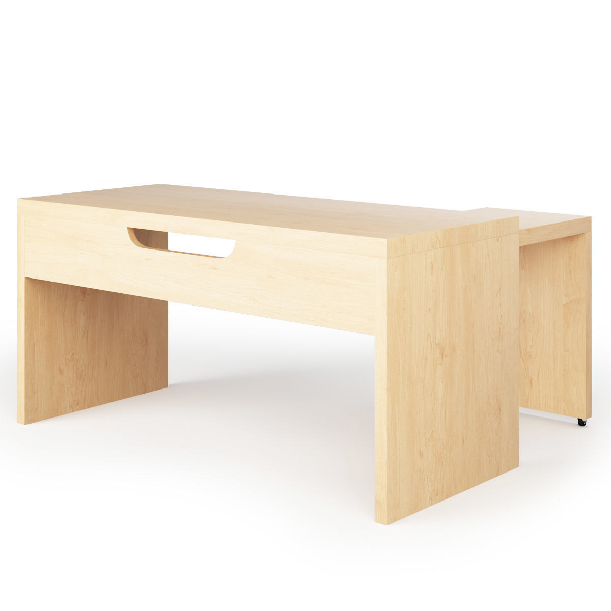 Malm Desk with Pull-out Panel 3D model_3
