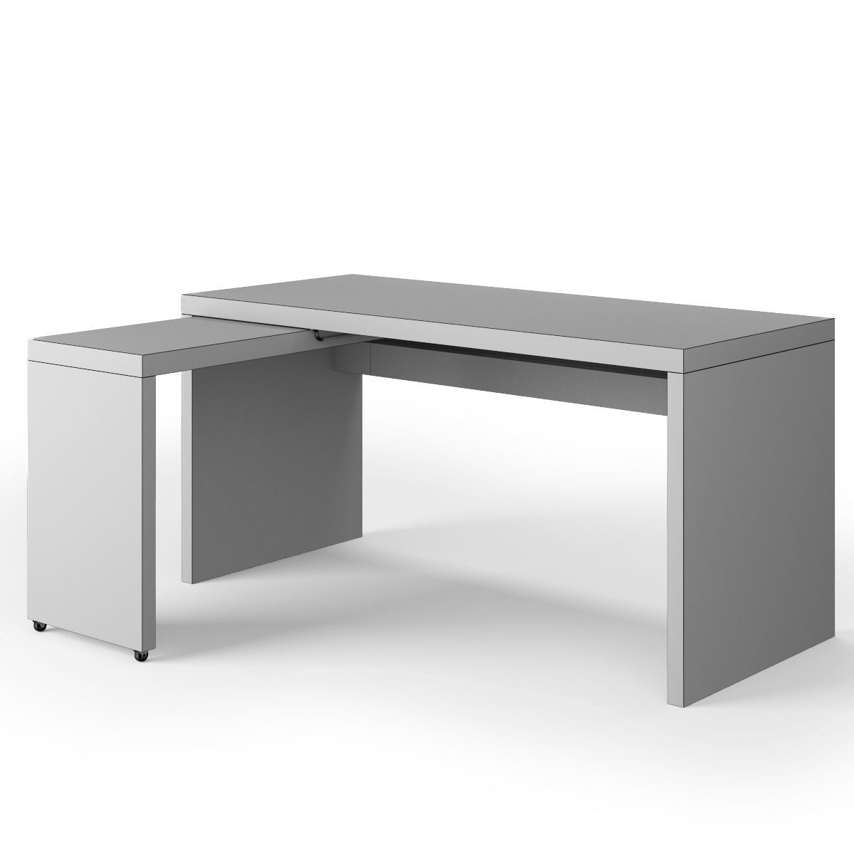 Malm Desk with Pull-out Panel 3D model_4