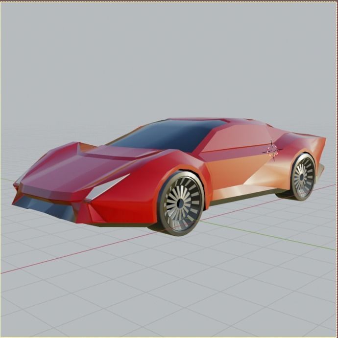 Lowpoly Futuristic vehicle concept Low-poly 3D model_8