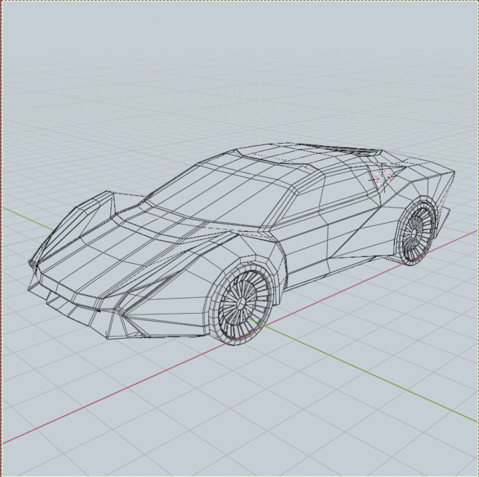 Lowpoly Futuristic vehicle concept Low-poly 3D model_9