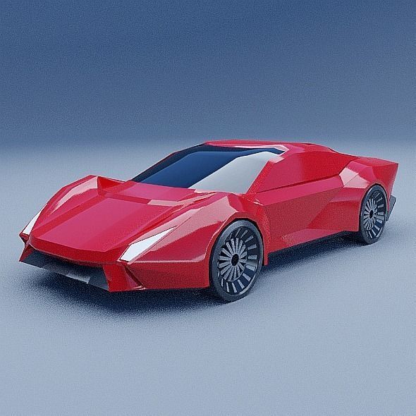 Lowpoly Futuristic vehicle concept Low-poly 3D model_1