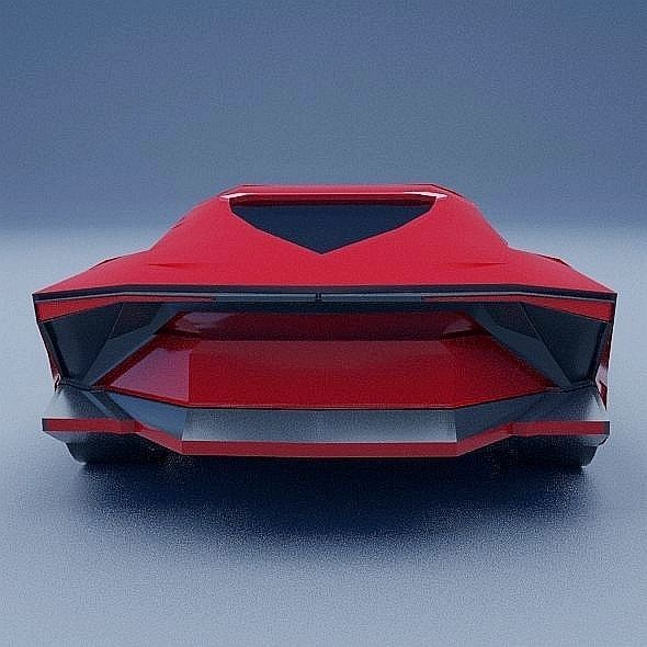 Lowpoly Futuristic vehicle concept Low-poly 3D model_5
