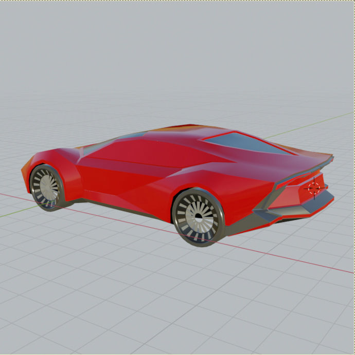 Lowpoly Futuristic vehicle concept Low-poly 3D model_11