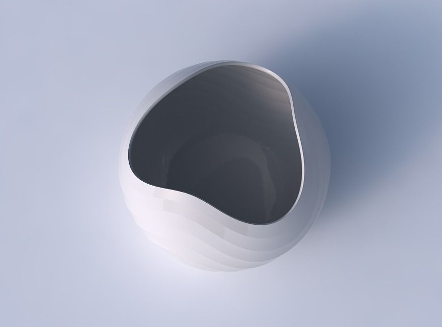 Bowl Spheric wavy with small horizontal sections 3D print model_2